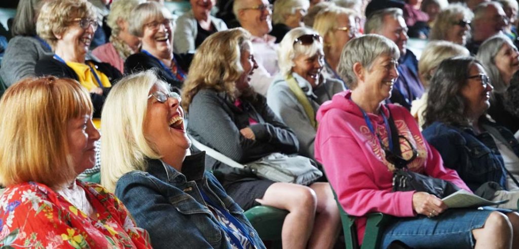 Festival 2023 audience photo, women laughing